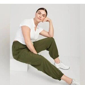 EUC Old Navy Extra High-Waisted StretchTech Cargo Jogger Pants Heritage Green M